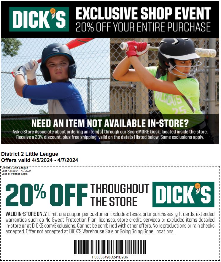 Dick's Sporting Goods Alamo LL Discount Weeks